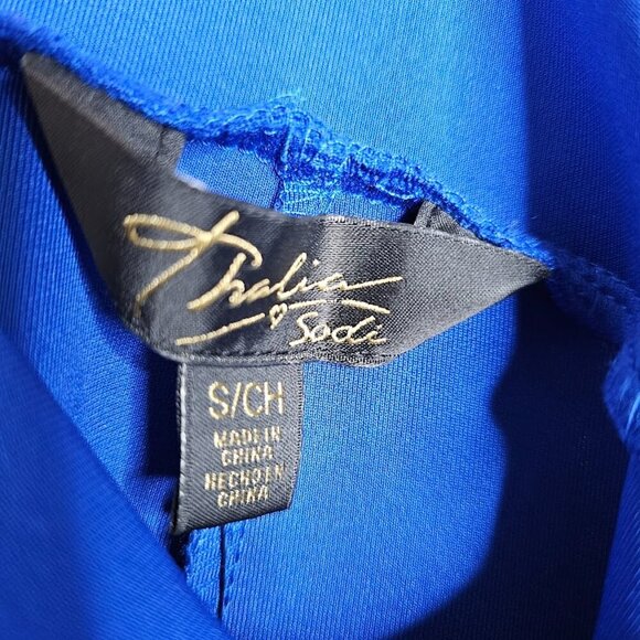 NWT THALIA SODI Scuba Pencil Skirt ROYAL BLUE size S Stretchy Preppy Office Chic - Picture 7 of 7